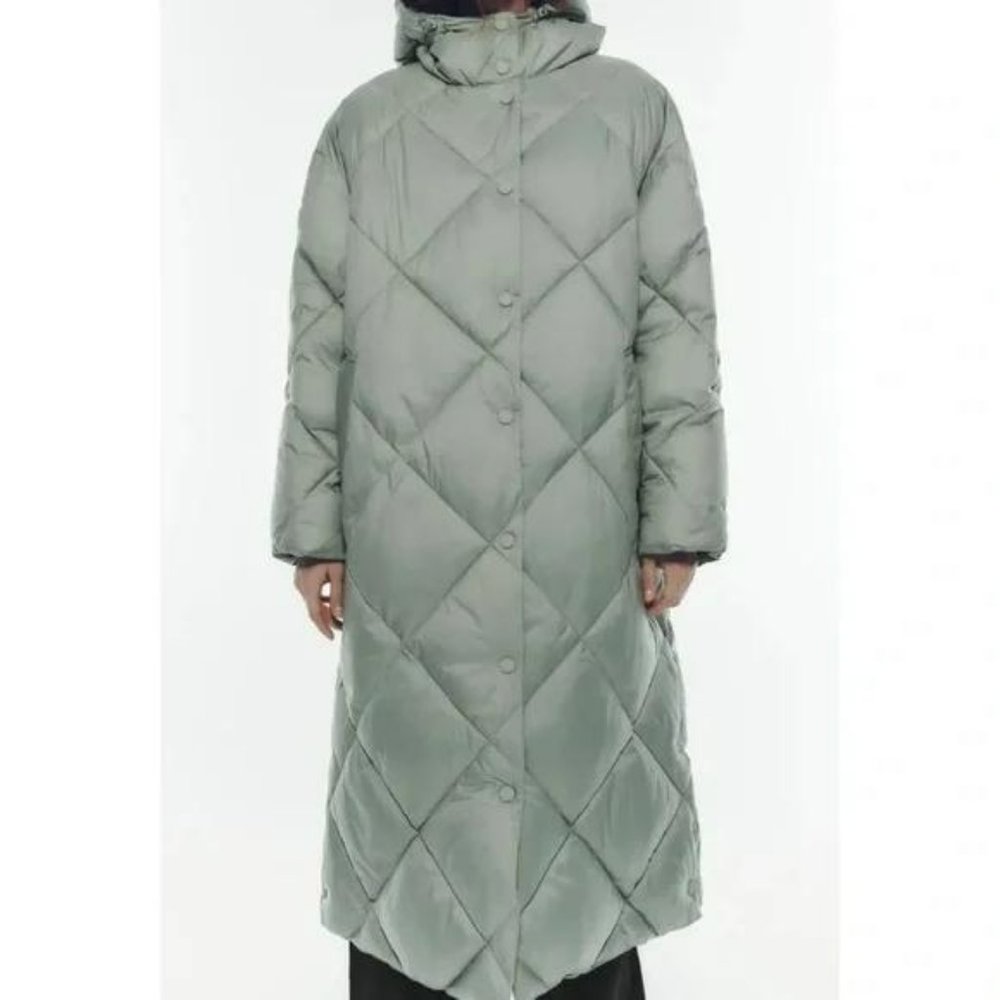 ZARA QUILTED PUFFER COAT WITH HOOD - Picture 11 of 12
